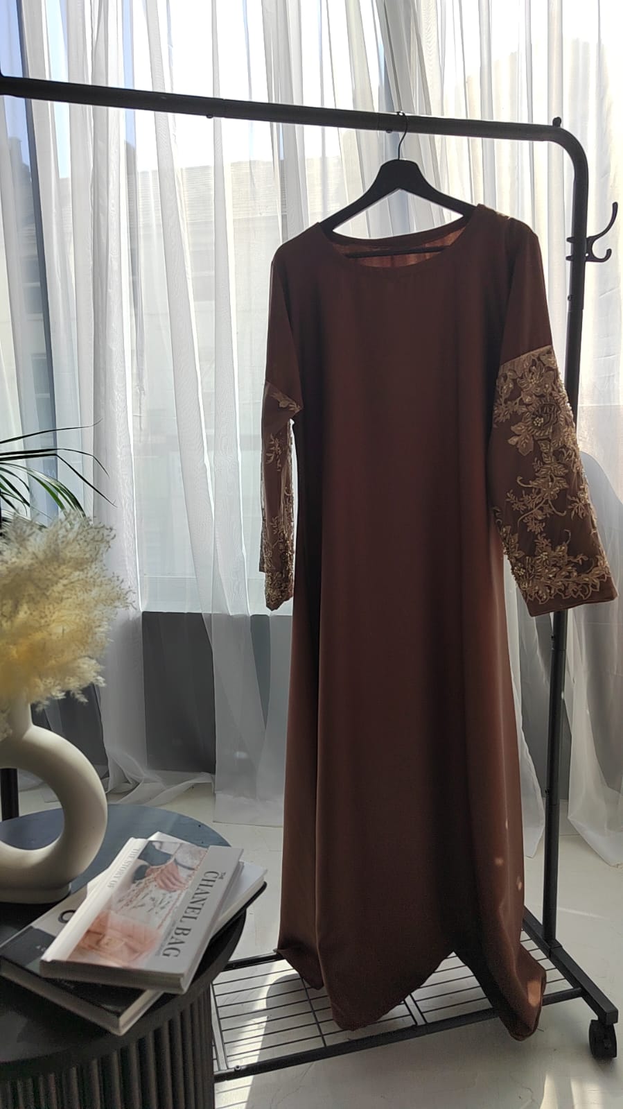Layali - Brown Beaded Abaya